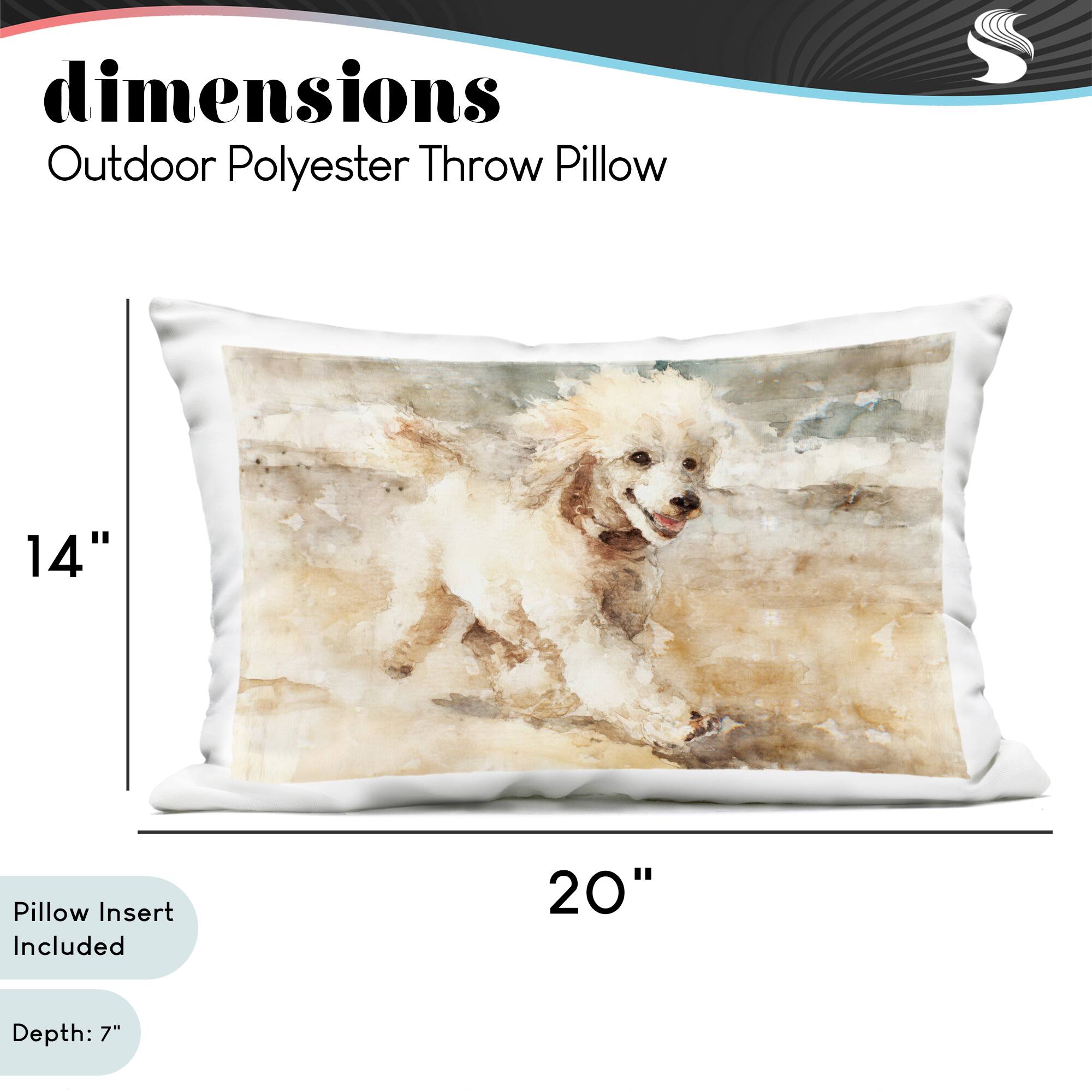 Stupell Industries 14" x 20" Coastal Breeze & Poodle Outdoor Print Throw Pillow